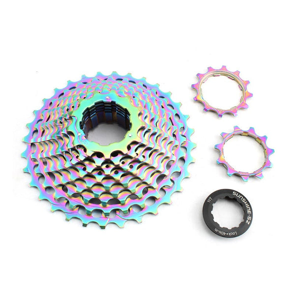 SUNSHINE rainbow cassette sprocket 11-28T/11-32T/11-34T/11-36T for Shimano  11s HUB | SUNSHINE CNC加工 超軽量カセットスプロケット レインボーカラー　シマノ11sハブ用 ...