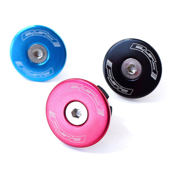FSA Alloy Headset Star Nut & Top Cap Set – 1-1/8" – Black – Threadless