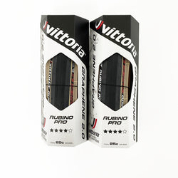 Vittoria Rubino Pro G2.0 Road Clincher 700x25C/28C Para Black/Tan 1 or 2 Tire