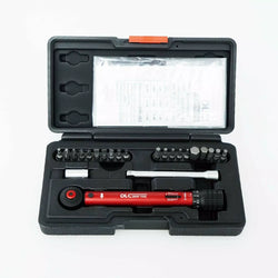DLC 1/4" 3-16Nm Reversible Window Scale Aluminum Mini Torque Wrench Set - Red