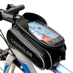 TOP TUBE BAG Supported Touch panel & Fingerprint sensor with SmartPhone pocket|タッチパネル＆指紋認証対応 トップチューブ バッグ フレーム バッグ スマートフォン ポケット付き ナイロン＆PUレザー 防水 サンバイザー付