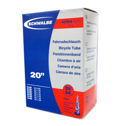 1pack - 4pack Schwalbe SV6A Presta Tube - 20" Tyres - 23-406 to 40-406 Bike Tube