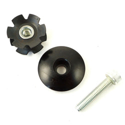 Cannondale Bicycle Headset Star Nut & Top Cap Set // 1-1/8" // Black with logo