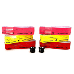 Cannondale Road Bicycle Handlebar Bar tape Red/Yellow/Neon Pink with Caps