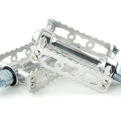 MKS Sylvan Touring Alloy Urban Fixed Toe Clip Compatible Bicycle Pedal - Silver