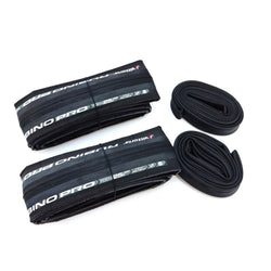 Vittoria 2 Tire + 2 Tube Rubino Pro G+ GRAPHENE 700 x 25c Black Road Bike set