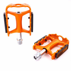 Wellgo M-111 9/16" Aluminum Pedals Platform for MTB Mountain Bike - Orange gold