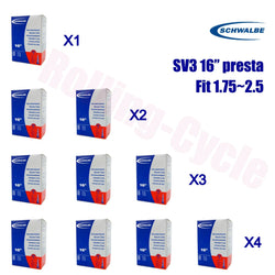 1pack-4packs Schwalbe SV3 16"x1.75-2.50 Presta Valve Tern Dahon Bike Inner Tube