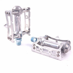 MKS Sylvan Track Alloy City Classic Toe Clip Compatible Bicycle Pedal - Silver