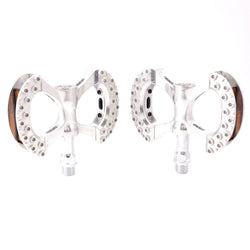MKS LAMBDA SILVER 9/16" 3-PIECE CRANK BICYCLE PEDALS