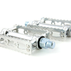 MKS Sylvan Touring Alloy Urban Fixed Toe Clip Compatible Bicycle Pedal - Silver