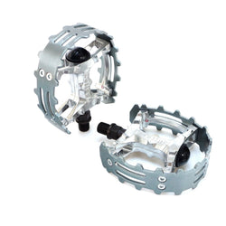 Old school BMX XC-II Wellgo bear trap pedals 9/16" FOR 3 PIECE CRANKS Gray