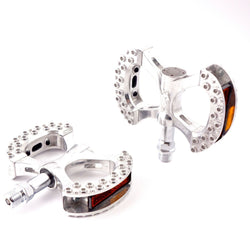 MKS LAMBDA SILVER 9/16" 3-PIECE CRANK BICYCLE PEDALS