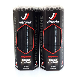 Vittoria Corsa Control G+ Graphene 700x25C Clincher Bike 4C Open Tire Full Black