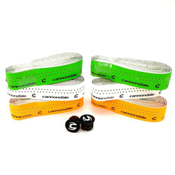 Cannondale Road Bicycle Handlebar Bar tape Green/White/Neon Orange with end Caps
