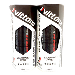 Vittoria Rubino Pro G2.0 Road Clincher Tire 700x25C Full Black 1 Tire or 2 Tire