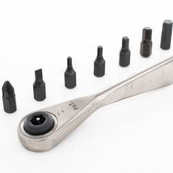 Resq Tool 1/4 Mini Stainless Twist Reversible Ratchet Home Bicycle Wrench Tool