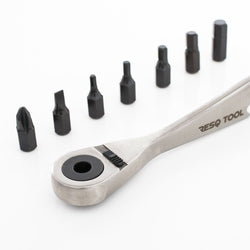 Resq Tool 1/4 Mini Stainless Bottle Open Reversible Ratchet Bicycle Wrench Tool