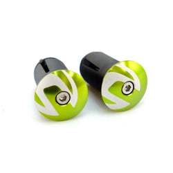 Cannondale Handlebar Bar End Alloy Plugs Green & White Road MTB Bike