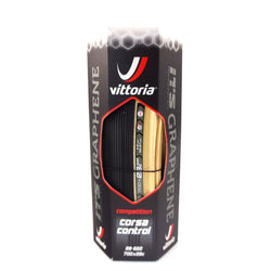Vittoria Corsa Control G+ 700 x 28C Clincher black para Tan Skinwall bike Tire