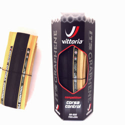 Vittoria Corsa Control G+ 700 x 28C Clincher black para Tan Skinwall bike Tire