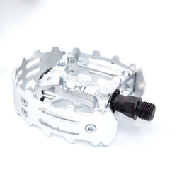Old school BMX XC-II Wellgo bear trap pedals 9/16" FOR 3 PIECE CRANKS SILVER
