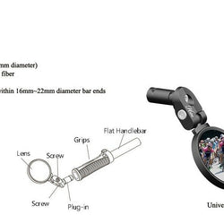 Hafny HF-MR083 High-Quality Road Bicycle Drop Bar Rear View Mirror - Black