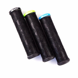 Giant Tactal Single Lock-On Bike Grips - Black / Green / Blue  135mm
