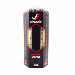 Vittoria Corsa G+ Competition 700x25 Skinwall Black Tan Road Bike Clincher Tire