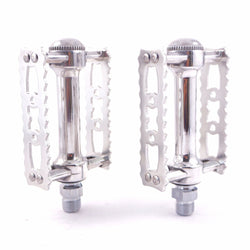 MKS Prime Sylvan Touring Alloy 9/16" Toe Clip Compatible Bicycle Pedal - Silver