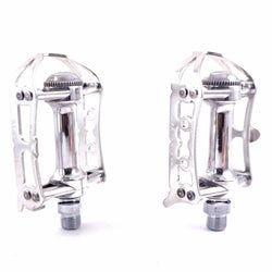 MKS Prime Sylvan Road Alloy 9/16" Toe Clip Compatible Bicycle Pedal - Silver