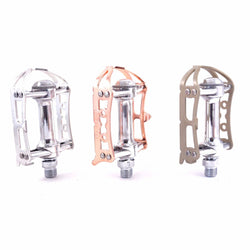 MKS Prime Sylvan Road 9/16" Toe Clip Compatible Bicycle Pedal Silver/Copper/Ti