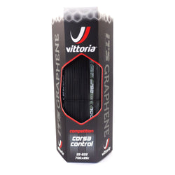 Vittoria Corsa Control G+ Graphene 700x25C Clincher Bike 4C Open Tire Full Black