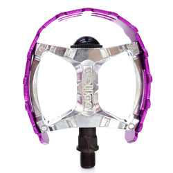 Old school 1/2" BMX XC-II Wellgo bear trap pedal - ONE PIECE CRANKS - Purple