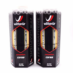 Vittoria Corsa G+ Competition 700 x 25 Skin Black Tan Road Bike Clincher 2 Tires