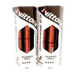 Vittoria Rubino Pro G2.0 Road Clincher Tire 700x25C Black /Red 1 Tire or 2 Tire