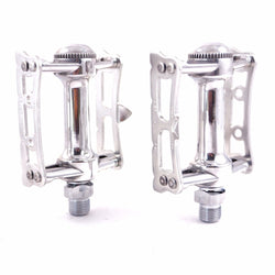 MKS Prime Sylvan Track Alloy 9/16" Toe Clip Compatible Bicycle Pedal - Silver