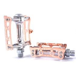 MKS Prime Sylvan Track 9/16" Toe Clip Compatible Road Bicycle Pedal - Copper