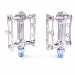 MKS Sylvan Track Alloy City Classic Toe Clip Compatible Bicycle Pedal - Silver