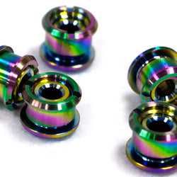 TIPSUM M8 RAINBOW TITANIUM CHAINRING BOLTS 5PCS SET|TIPSUM M8 チタン製 チェーンリングボルト ５個セット レインボーカラー
