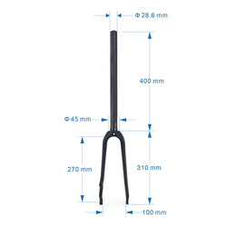 DCY FF-068  FULL CARBON 451 20inch DISK BRAKE FRONT FORK  |  DCY FF-068 451 20インチ用  ディスクブレーキ フルカーボンフロントフォーク