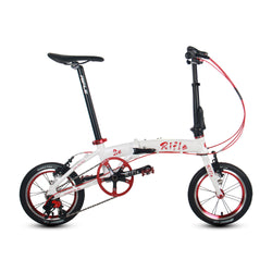 RIFLE S4-2000 14" FOLDING BIKE 3-SPEED WHITE WITH ADJUSTABLE HANDLE POST|RIFLE S4-2000 14インチ 3速 折りたたみ自転車 可変ハンドルポスト ホワイト