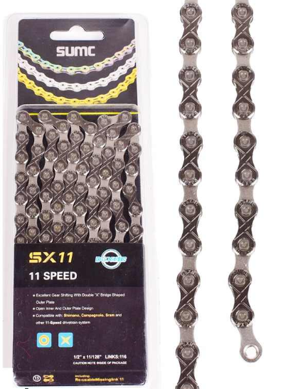 SUMC SX11 11-SPEED CHAIN STEEL SILVER FOR SHIMANO / SRAM / CAMPAGNOLO ...