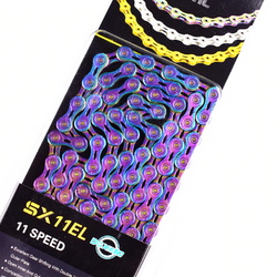 SUMC SX11EL 11-SPEED SEMI-HOLLOW CHAIN STEEL FOR SHIMANO / SRAM / CAMPAGNOLO|SUMC SX11EL 11速中空チェーン スチール製 SHIMANO / SRAM / CAMPAGNOLO レインボー