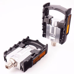 MKS FD-7 Folding Platform Bicycle Pedal Silver Black 9/16" Fixie Commuter Urban