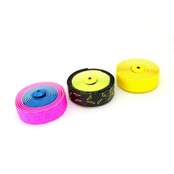 Supacaz Super Sticky Kush Bar Tape Neon Pink & Blue/Yellow/Neon Yellow Star Fade