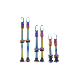 2pcs Oil Slick Presta FV Tubeless Valve Stems Brass MTB Road Bike 40/60/80mm