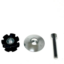 FSA Bicycle Headset Star Nut & Top Cap Set 1" TH-375-1 Silver