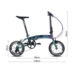 RIFLE S4-2000 14" FOLDING BIKE 3-SPEED RAINBOW |RIFLE S4-2000 14インチ 3速 折りたたみ自転車 レインボー